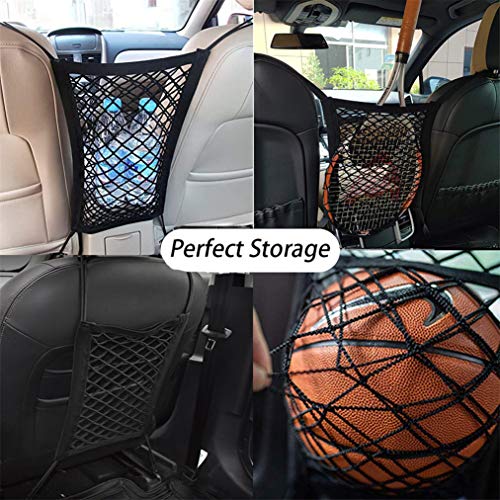 DYKESON 2-Layer Dog Car Barrier & Storage Mesh Organizer – Black, Universal Fit for SUVs and Cars