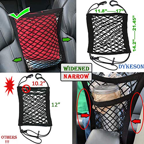 DYKESON 2-Layer Dog Car Barrier & Storage Mesh Organizer – Black, Universal Fit for SUVs and Cars