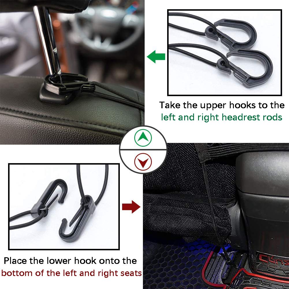 DYKESON 2-Layer Dog Car Barrier & Storage Mesh Organizer – Black, Universal Fit for SUVs and Cars