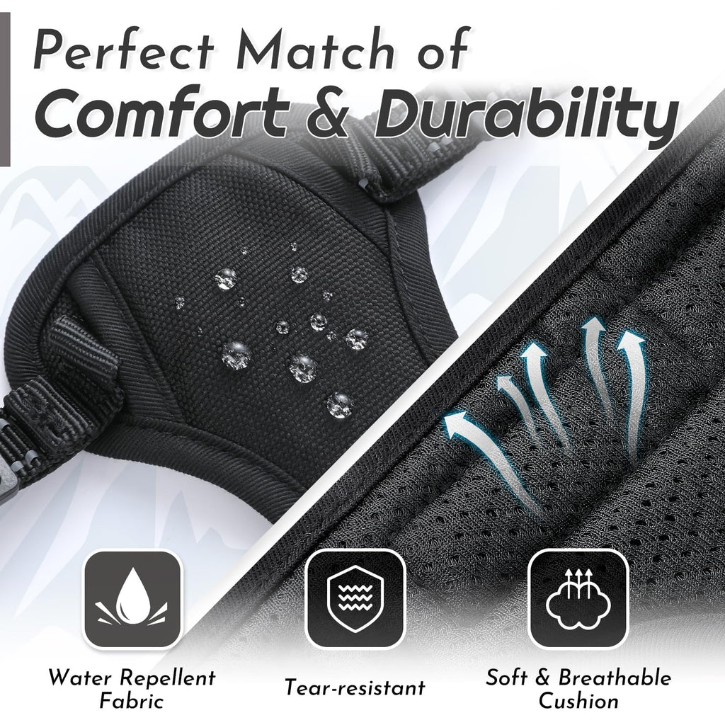 Eagloo Small Dog Harness No Pull – Black XS with Reflective Strips & Control Handle