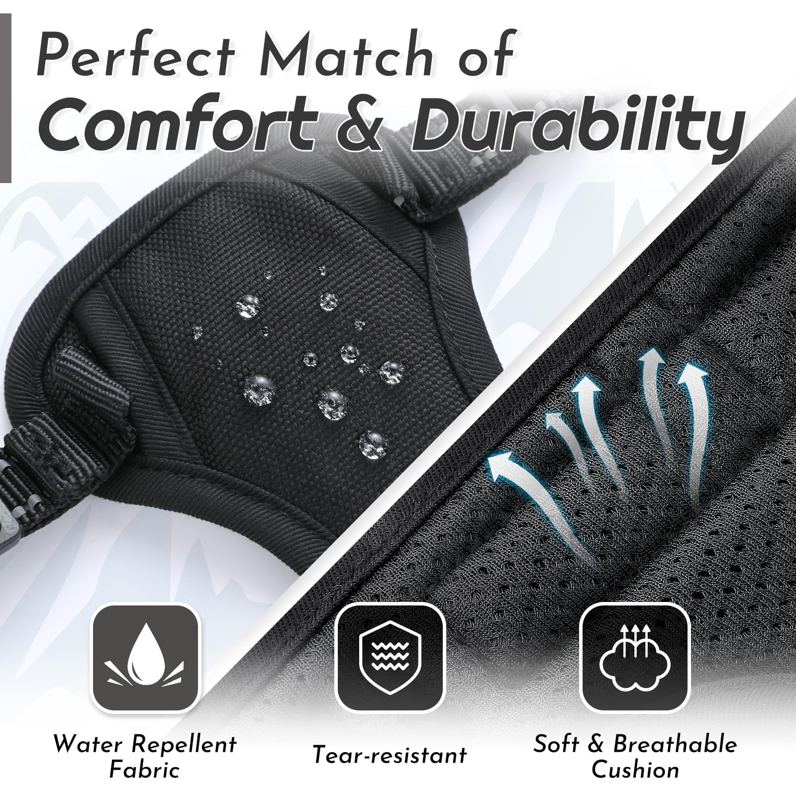 Eagloo Small Dog Harness No Pull – Black XS with Reflective Strips & Control Handle