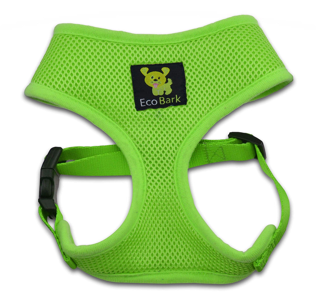 EcoBark Dog Harness Large Green – No Pull No Choke Vest with Recycled Straps