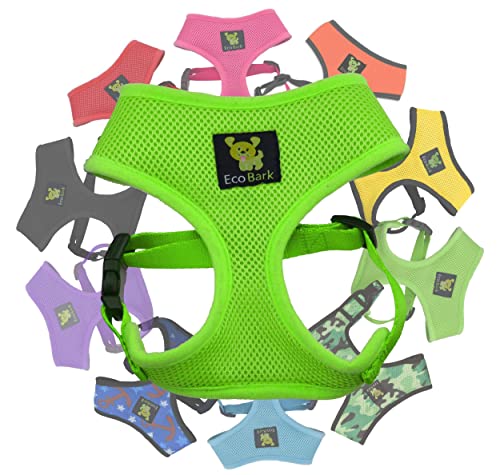 EcoBark Dog Harness Large Green – No Pull No Choke Vest with Recycled Straps