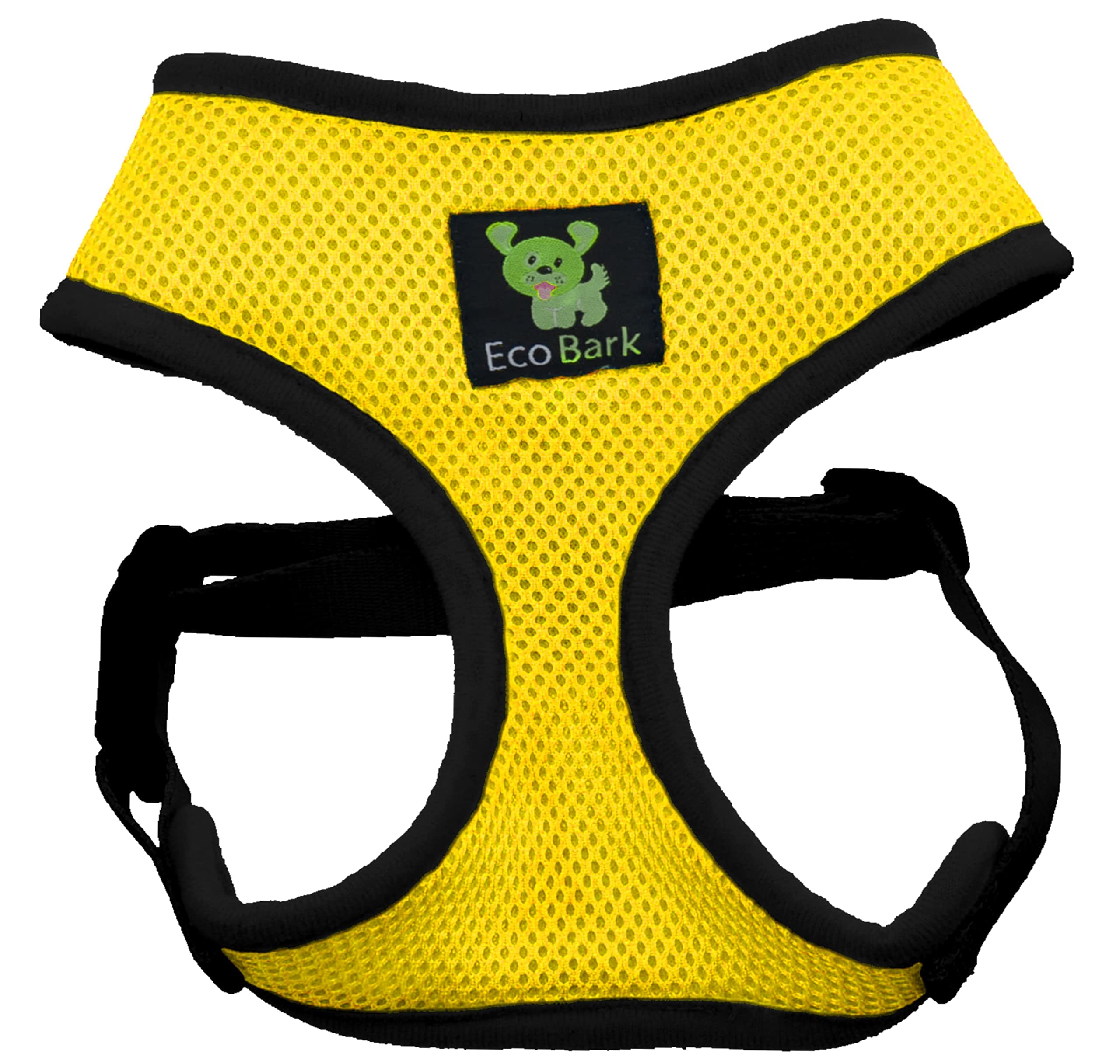 EcoBark Small Dog Harness - Yellow, Eco-Friendly Soft Mesh No-Pull Vest for 6-9 lbs Puppies