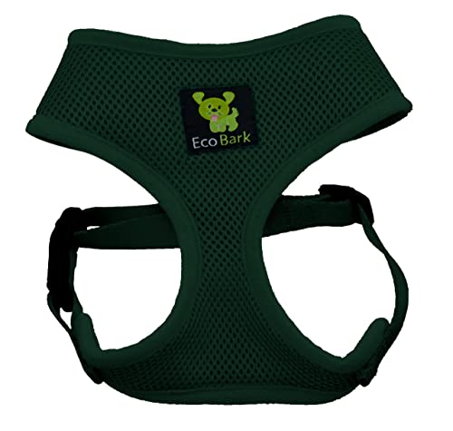 EcoBark Small Dog Harness – Soft Mesh Vest for Toy Breeds, No Pull Design, Eco-Friendly, Forest Green