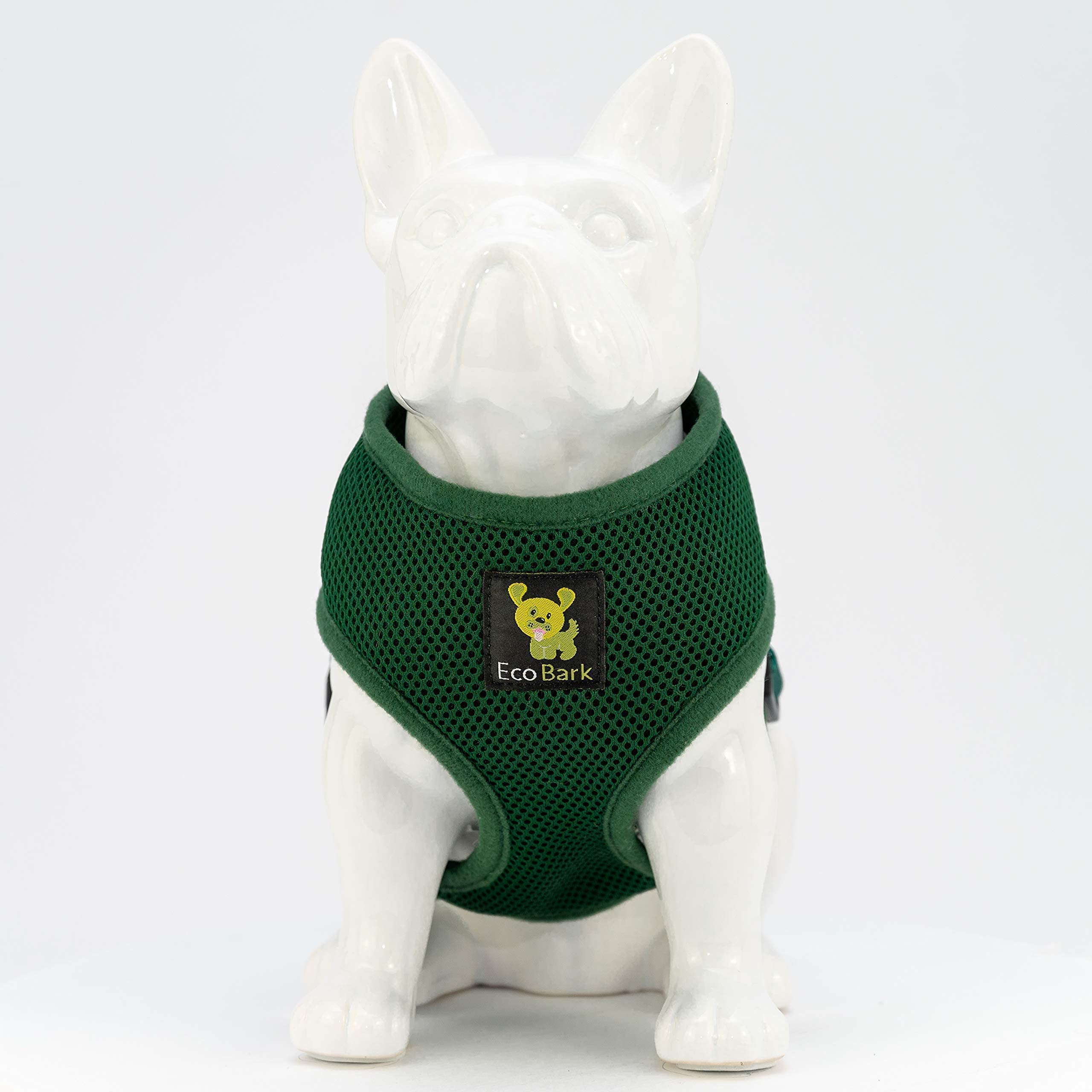 EcoBark Small Dog Harness – Soft Mesh Vest for Toy Breeds, No Pull Design, Eco-Friendly, Forest Green