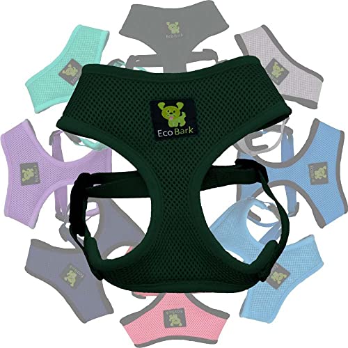 EcoBark Small Dog Harness – Soft Mesh Vest for Toy Breeds, No Pull Design, Eco-Friendly, Forest Green