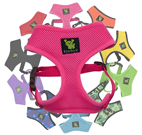 EcoBark Small Pink Dog Harness - Breathable Mesh Vest for Toy Breeds & Puppies
