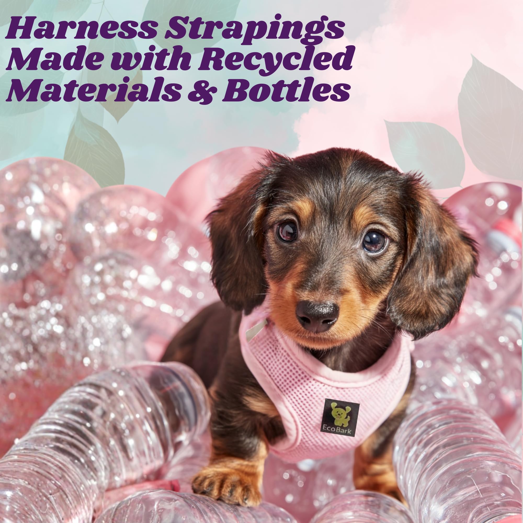 EcoBark Step in Dog Harness – Baby Pink, Medium – Soft No-Pull Vest for Small & Medium Dogs