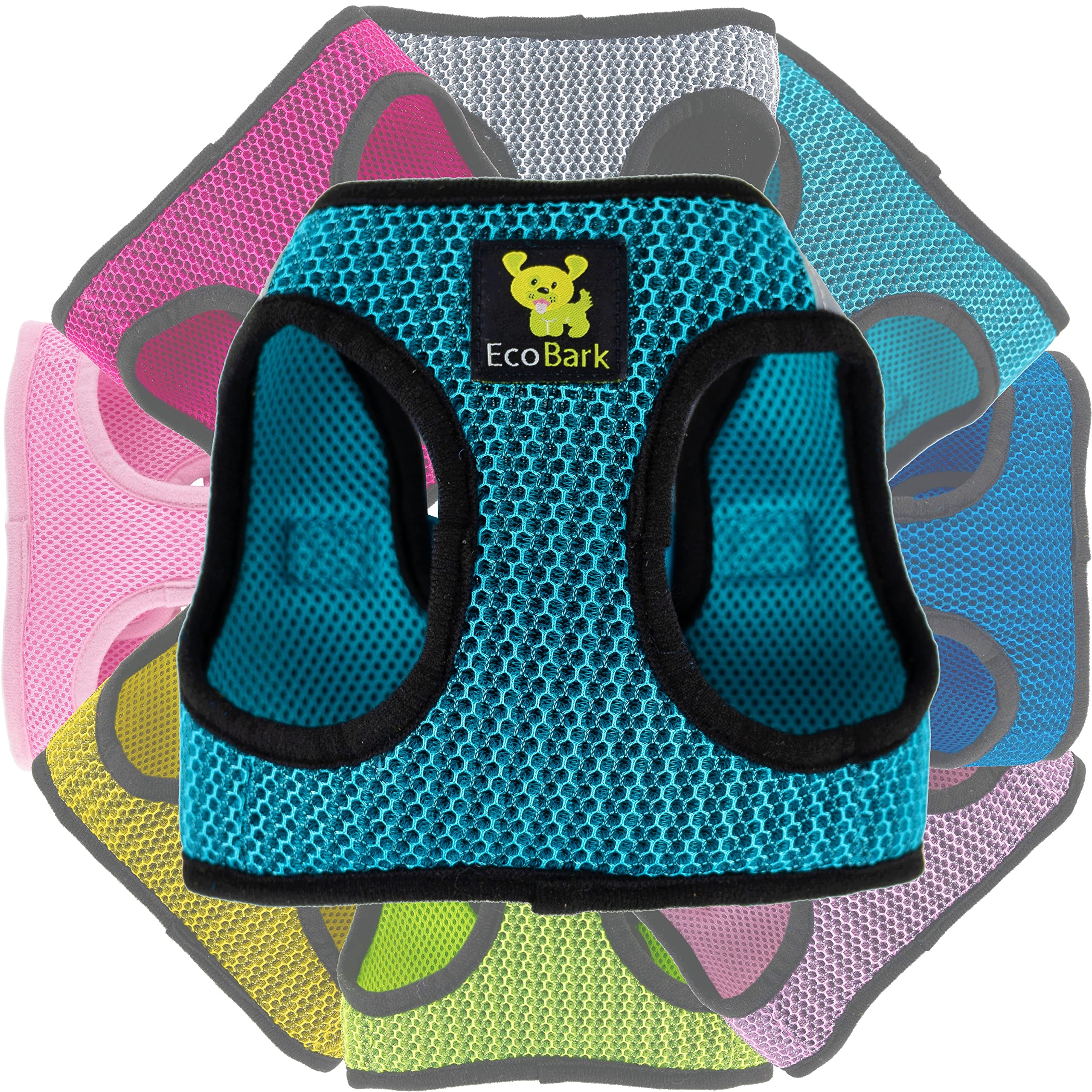 EcoBark Step in Dog Harness XXS Aqua Sport – Breathable Trinity Air Mesh for Teacup Dogs