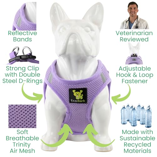 EcoBark Teacup Dog Harness - XXS Lavender Step-In Vest for Tiny Breeds