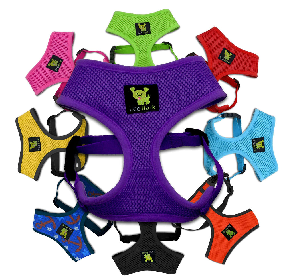 EcoBark XS Dog Harness for Tiny Dogs - Purple, No Pull, Eco-Friendly Vest Harness