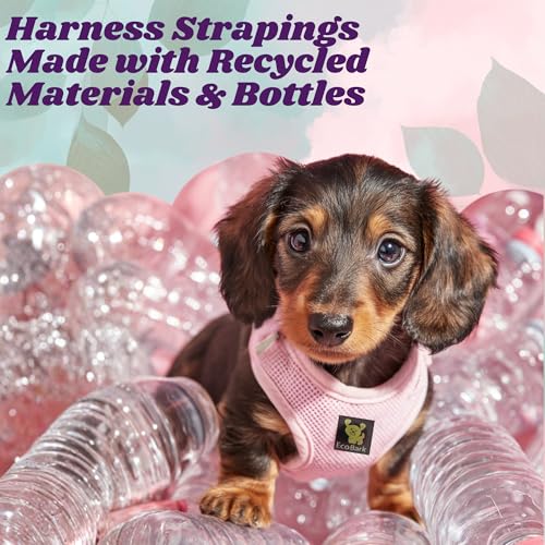 EcoBark XXXS Teacup Dog Harness – Soft Baby Pink Step-In Vest for Toy Breeds 2-3 lbs