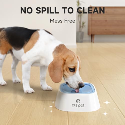 ELS PET No Spill Dog & Cat Bowl – 35oz/1L Large Capacity Travel Water Dispenser in Blue