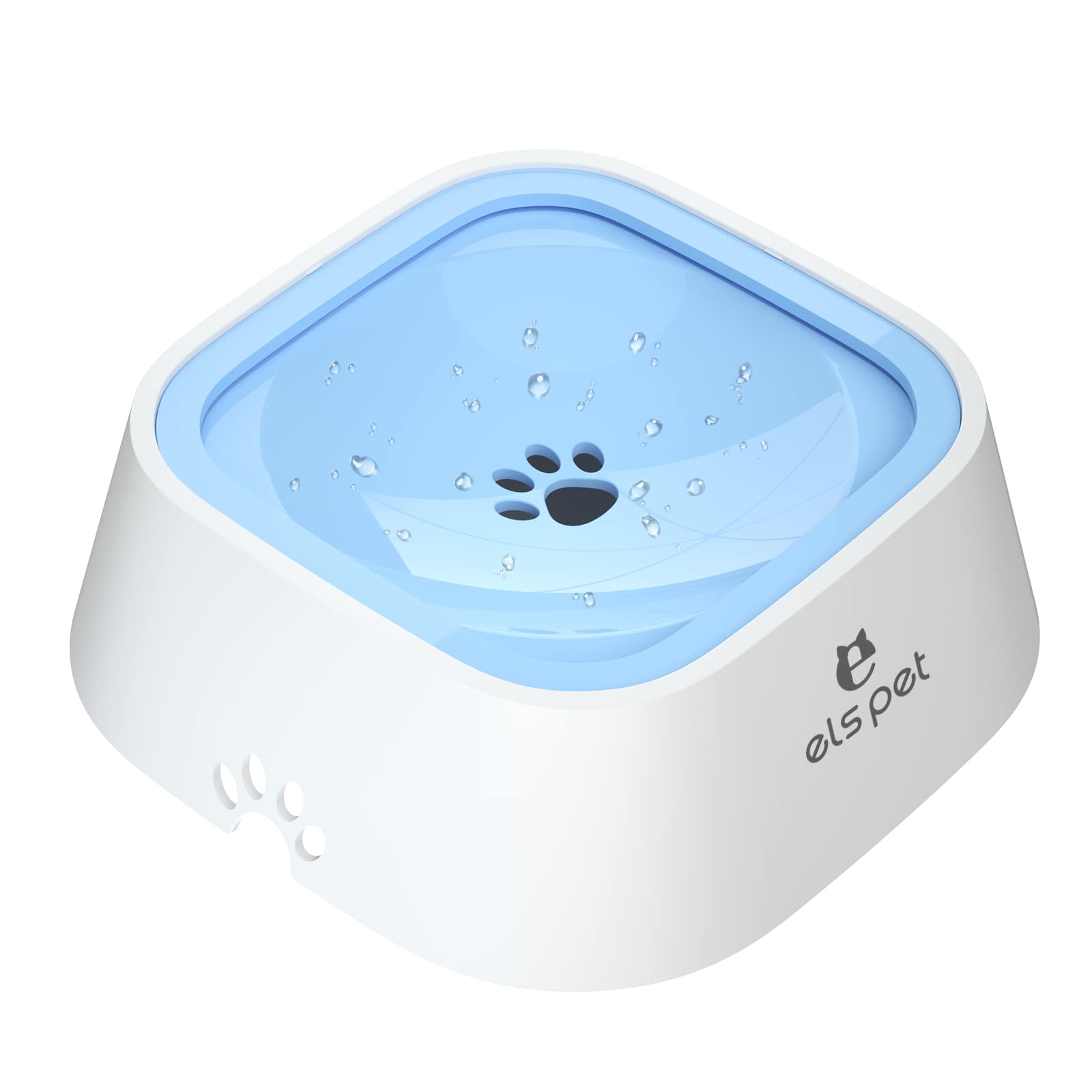 ELS PET No Spill Dog & Cat Bowl – 35oz/1L Large Capacity Travel Water Dispenser in Blue