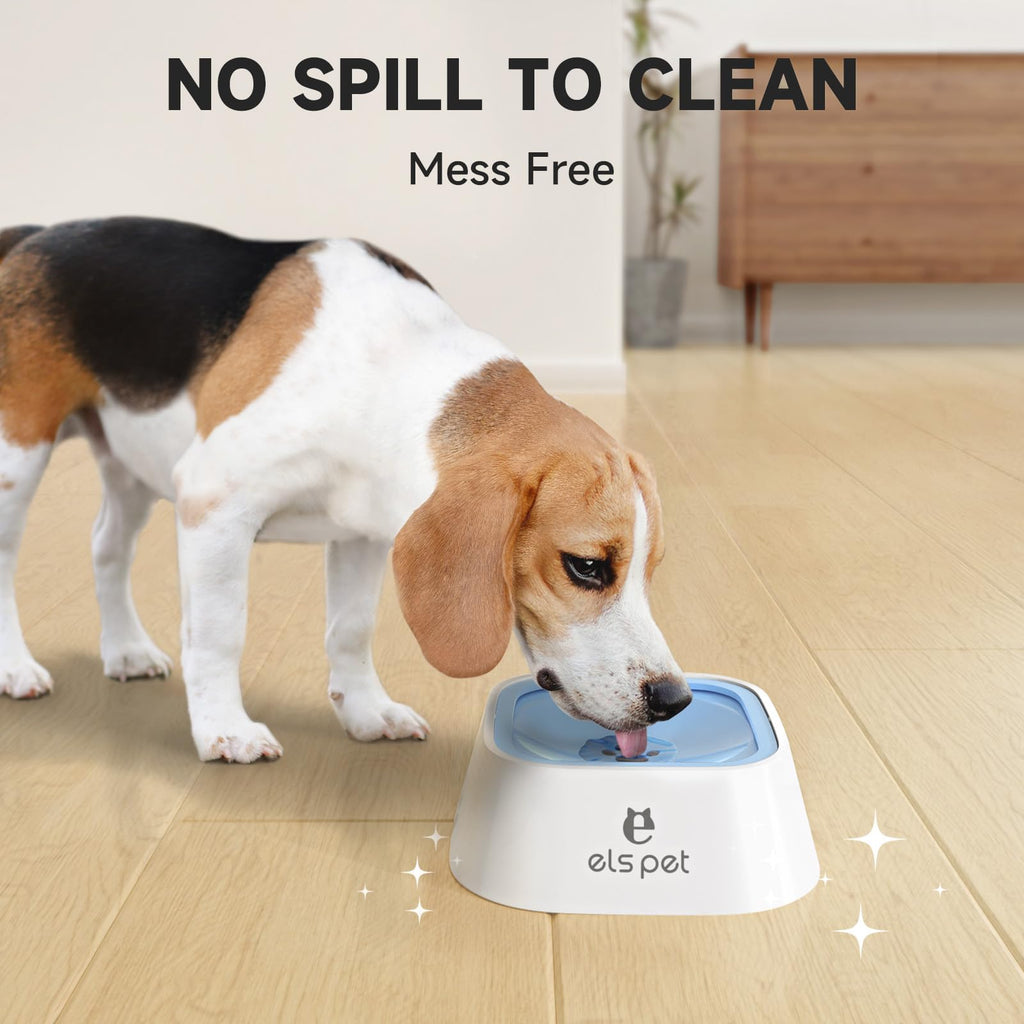 ELS PET No Spill Dog & Cat Bowl – 35oz/1L Large Capacity Travel Water Dispenser in Blue