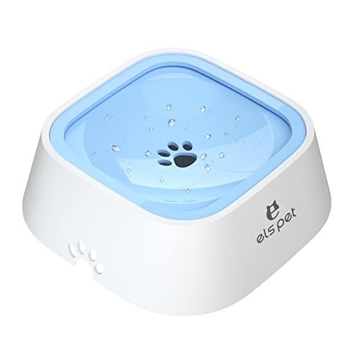ELS PET No Spill Dog & Cat Bowl – 35oz/1L Large Capacity Travel Water Dispenser in Blue