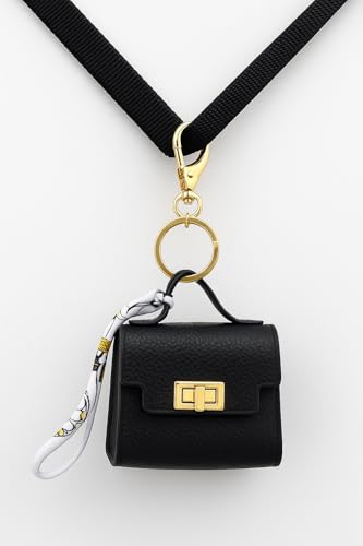 Everything Chic Barkin Poop Bag Holder – Designer Waste Bag Dispenser with Gold Hardware & Keychain Clip for Leash or Travel
