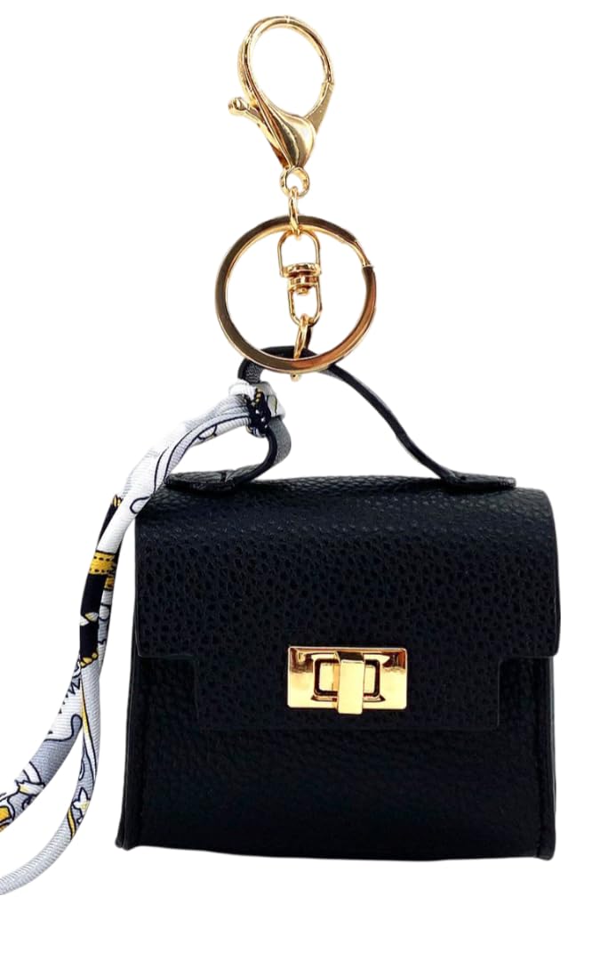 Everything Chic Barkin Poop Bag Holder – Designer Waste Bag Dispenser with Gold Hardware & Keychain Clip for Leash or Travel