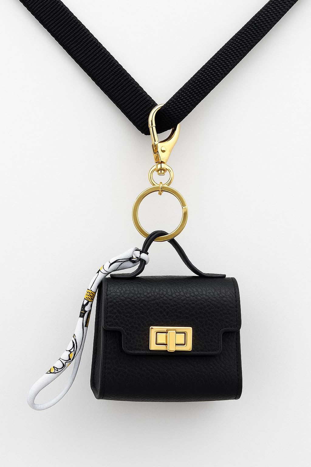 Everything Chic Barkin Poop Bag Holder – Designer Waste Bag Dispenser with Gold Hardware & Keychain Clip for Leash or Travel