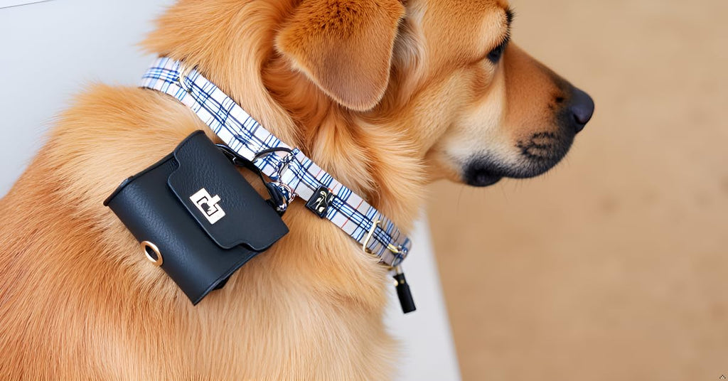 Everything Chic Barkin Poop Bag Holder – Designer Waste Bag Dispenser with Gold Hardware & Keychain Clip for Leash or Travel