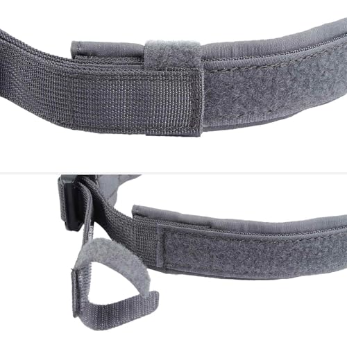 EXCELLENT ELITE SPANKER Tactical Dog Collar - Adjustable Nylon with Padded Lining, Heavy Duty Military Style for Small to Large Dogs (Grey, Large)