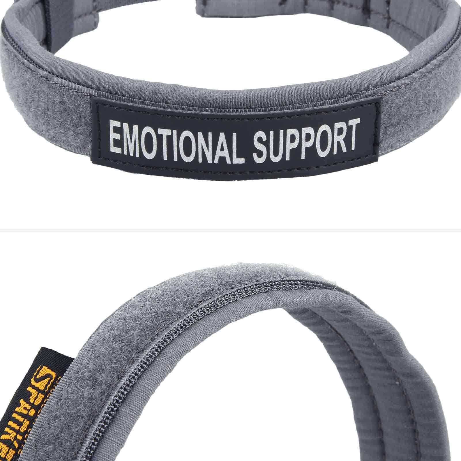 EXCELLENT ELITE SPANKER Tactical Dog Collar - Adjustable Nylon with Padded Lining, Heavy Duty Military Style for Small to Large Dogs (Grey, Large)