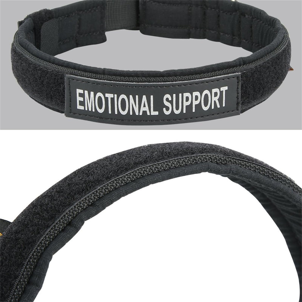 EXCELLENT ELITE SPANKER Tactical Dog Collar - Black Small Size Padded Nylon Military Collar with D-Ring and ID Panel