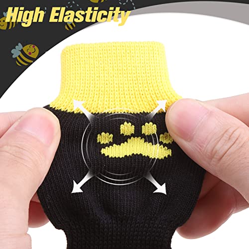 EXPAWLORER Anti-Slip Dog Socks – Bee Pattern, Small, Double-Sided Grippers for Paw Protection & Indoor Wear