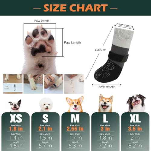 EXPAWLORER Large Black Dog Socks – Anti-Slip Paw Protectors with Grippers for Hot Pavement and Hardwood Floors