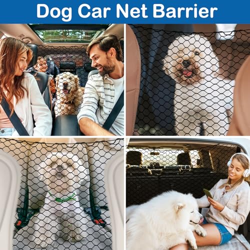 Extra Large Dog Car Barrier Net – 47.2x27.5 Inch PET Divider for Trucks, SUVs, Sedans