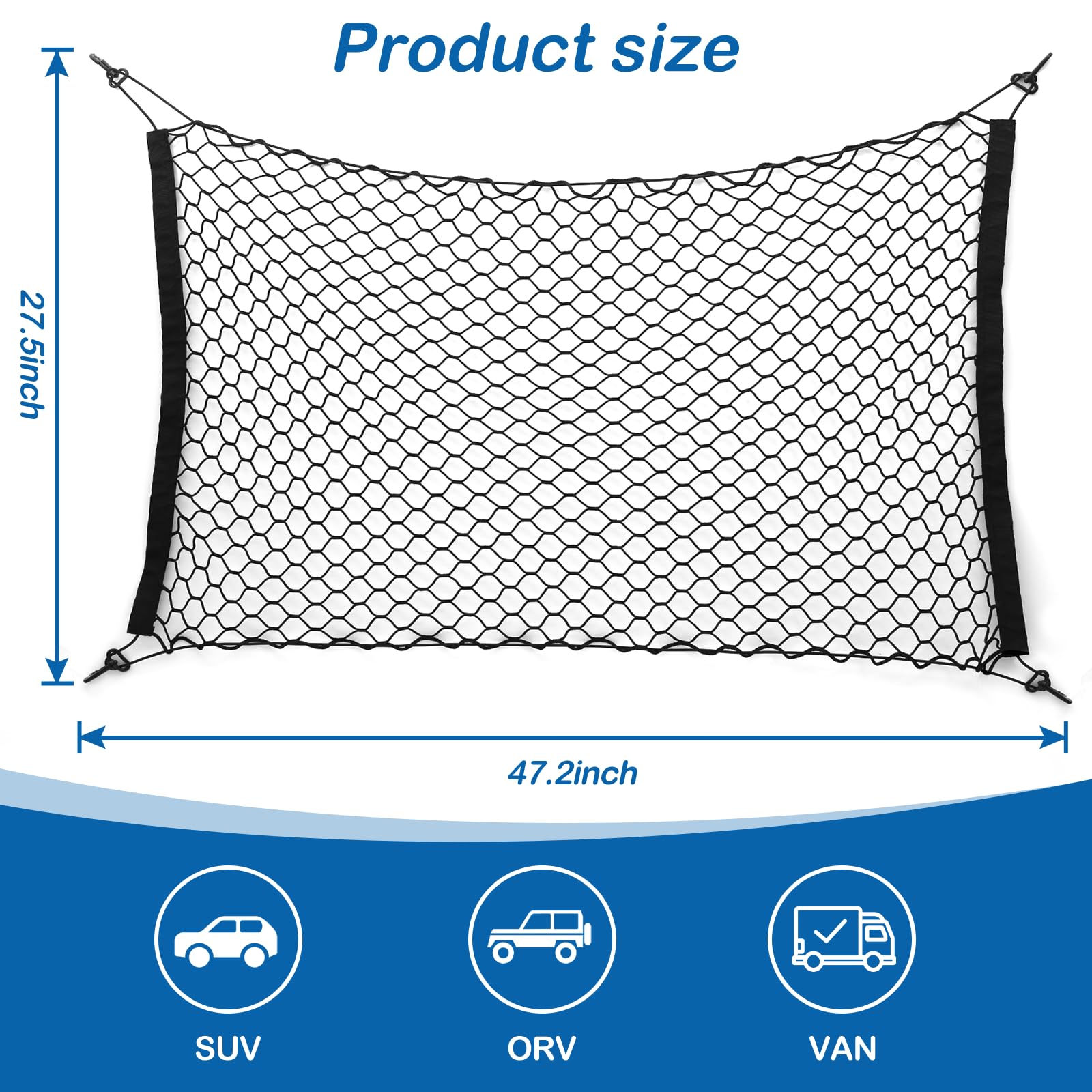 Extra Large Dog Car Barrier Net – 47.2x27.5 Inch PET Divider for Trucks, SUVs, Sedans