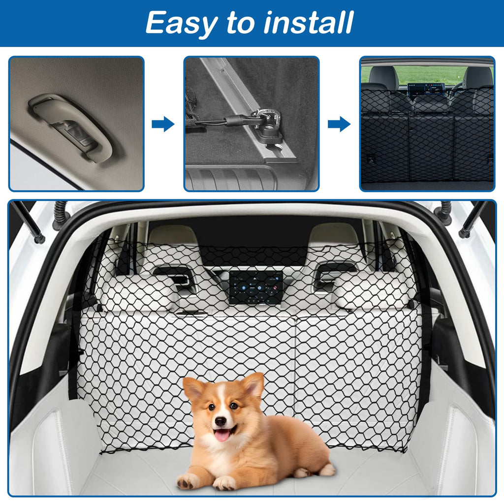 Extra Large Dog Car Barrier Net – 47.2x27.5 Inch PET Divider for Trucks, SUVs, Sedans
