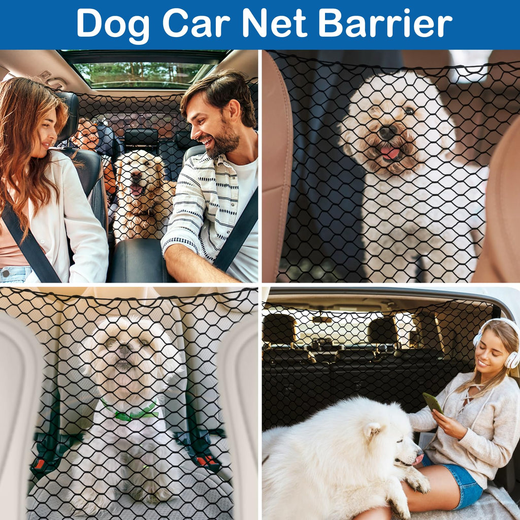 Extra Large Dog Car Barrier Net – 47.2x27.5 Inch PET Divider for Trucks, SUVs, Sedans