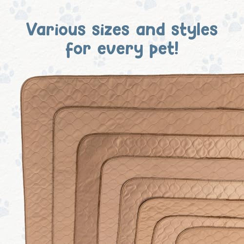 EZwhelp 47" x 47" Washable Dog Pee Pad - Reusable Waterproof Training Pad for Pets, Coffee Brown, Polyester, Machine Washable