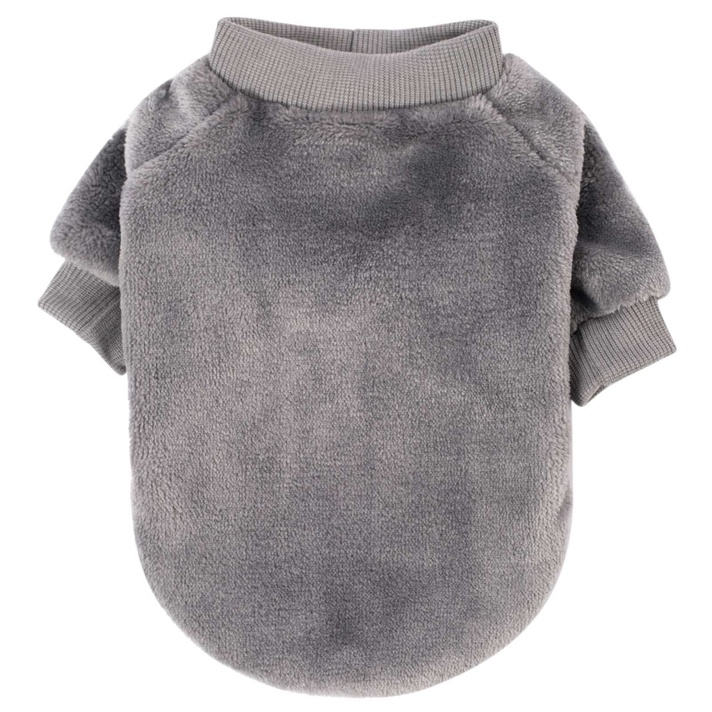 FabriCastle 3-Pack Dog Sweaters for Small Dogs & Cats – Ultra Soft Warm Pet Jackets in Grey, Blue, Dark Blue (XX-Small)