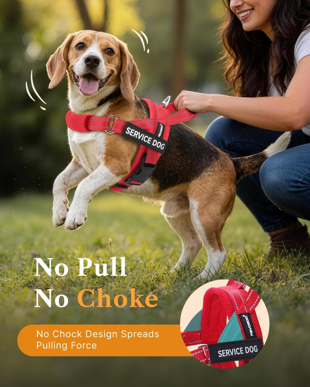 FAYOGOO Service Dog Vest – Escape-Proof, Lightweight No-Pull Harness with Adjustable Chest Strap for Small to Large Dogs