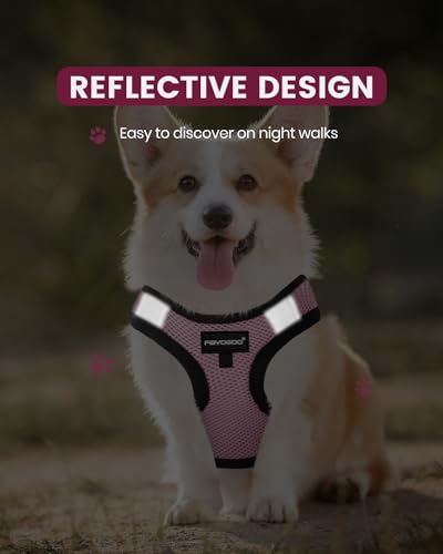 FAYOGOO Service Dog Vest for Small Breeds - Lightweight Mesh Harness with Reflective Strips and 6 Removable Patches