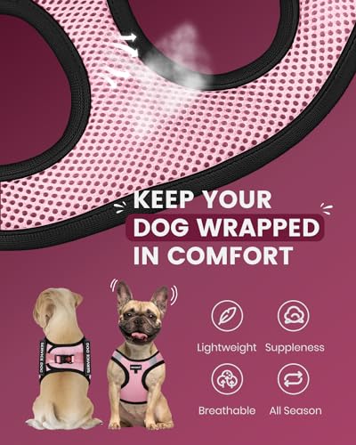 FAYOGOO Service Dog Vest for Small Breeds - Lightweight Mesh Harness with Reflective Strips and 6 Removable Patches