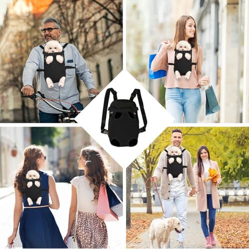 FEimaX Dog Carrier Backpack – Adjustable Pet Travel Bag for Small Dogs and Cats (Black)