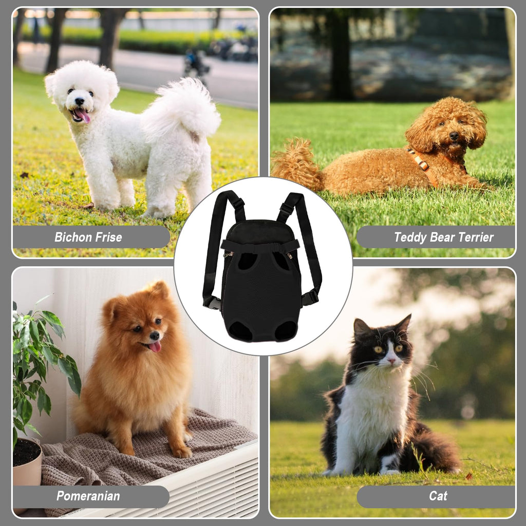 FEimaX Dog Carrier Backpack – Adjustable Pet Travel Bag for Small Dogs and Cats (Black)