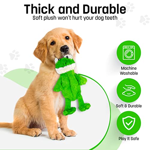 FGA MARKETPLACE Frog Flat No-Stuffing No-Squeak Plush Dog Toy, 21 Inches, for Small and Medium Dogs
