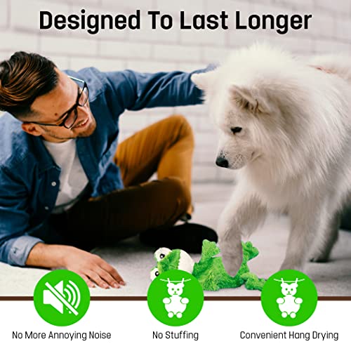 FGA MARKETPLACE Frog Flat No-Stuffing No-Squeak Plush Dog Toy, 21 Inches, for Small and Medium Dogs