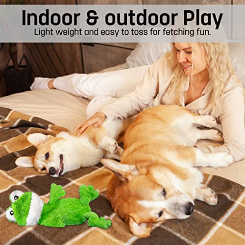 FGA MARKETPLACE Frog Flat No-Stuffing No-Squeak Plush Dog Toy, 21 Inches, for Small and Medium Dogs