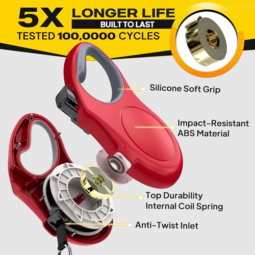 Fida 16 ft Retractable Dog Leash for Small Dogs (Up to 26 lbs) – Red, Reflective, Tangle-Free