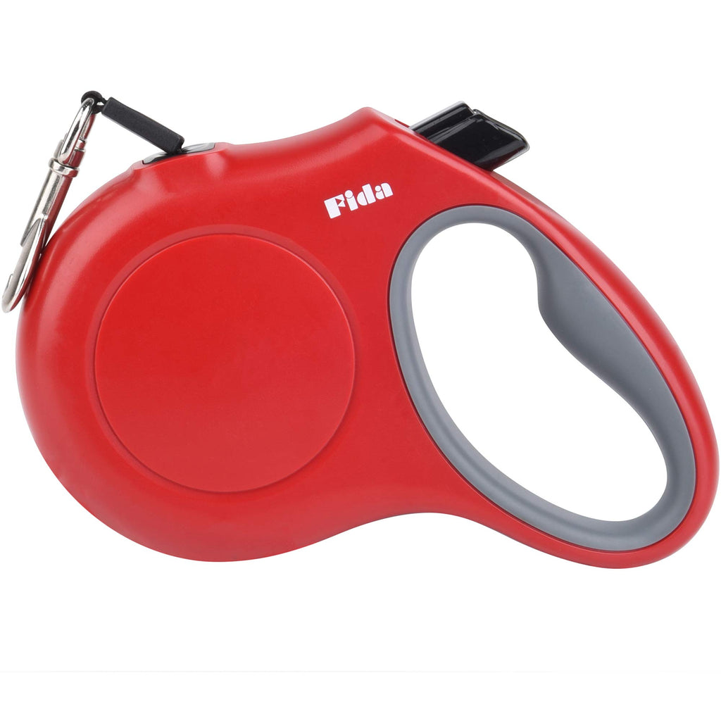 Fida 16 ft Retractable Dog Leash for Small Dogs (Up to 26 lbs) – Red, Reflective, Tangle-Free