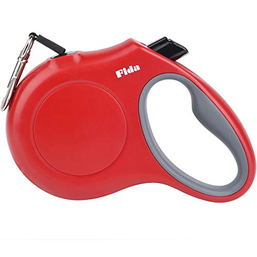 Fida 16 ft Retractable Dog Leash for Small Dogs (Up to 26 lbs) – Red, Reflective, Tangle-Free