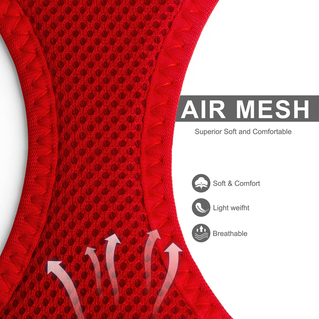 Fida Comfy Dog Harness & Leash Set - XS Red Step-In Air Mesh Vest for Small Dogs & Cats
