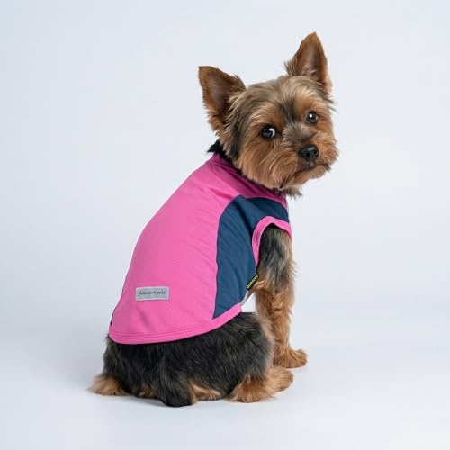 Fitwarm 2-Pack UPF 50+ Sun Protection Dog Shirt for Small Dogs – Lightweight Cooling Vest with Reflective Label, Large, Pink