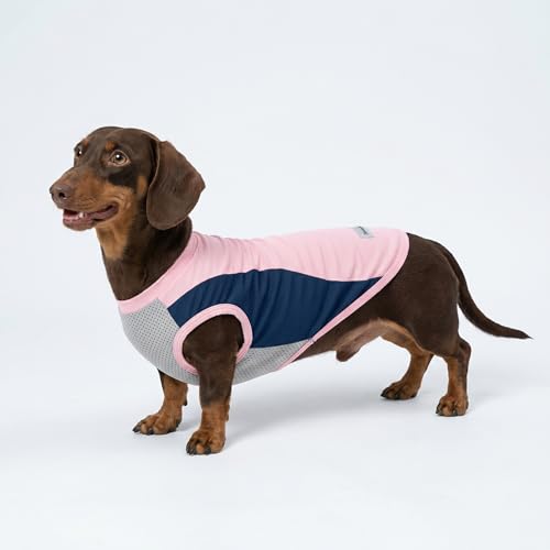 Fitwarm 2-Pack UPF 50+ Sun Protection Dog Shirt for Small Dogs – Lightweight Cooling Vest with Reflective Label, Large, Pink